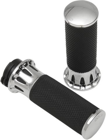 ARLEN NESS Grips - Deep Cut - Cable - Chrome 07-316