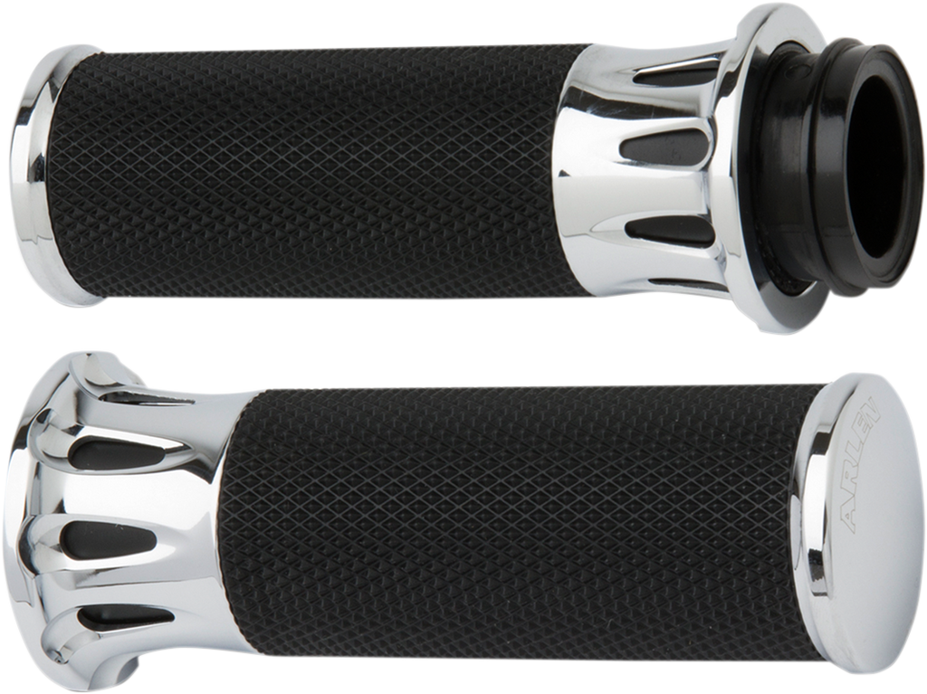 ARLEN NESS Grips - Deep Cut - TBW - Chrome 07-318