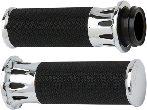 ARLEN NESS Grips - Deep Cut - TBW - Chrome 07-318