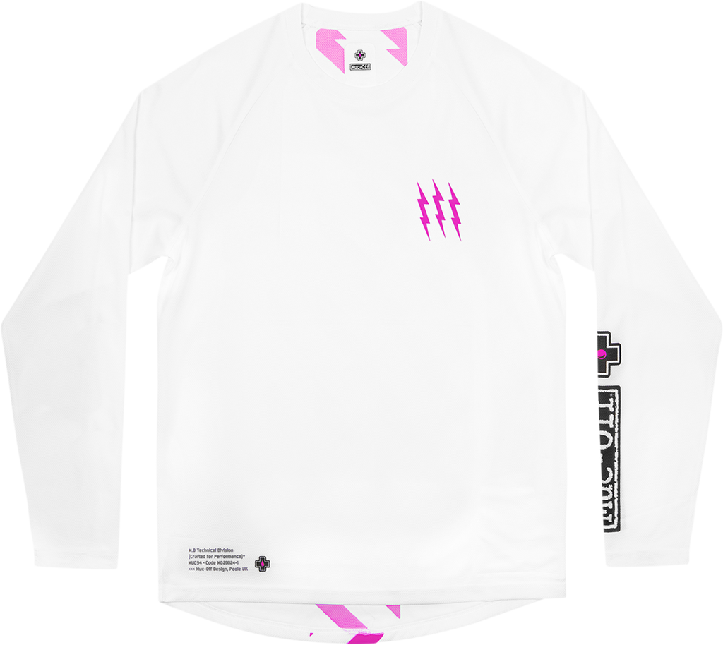 MUC-OFF USA Riders Long-Sleeve Jersey - White - Small 20487