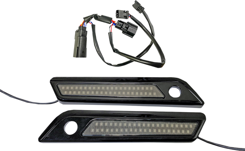 CUSTOM DYNAMICS Latch Light - Saddlebag - Dual Color - Smoke - Black CD-SBL-DC4-SB