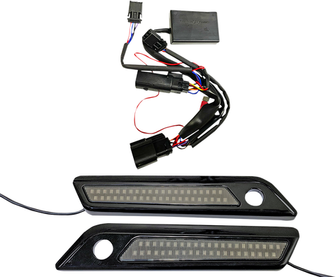CUSTOM DYNAMICS Latch Light - Saddlebag - Dual Color - Smoke - Black CD-SBL-DC-SB