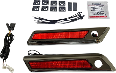 CUSTOM DYNAMICS Latch Light - Saddlebag - Red - Chrome CD-SBL-BCM-RC