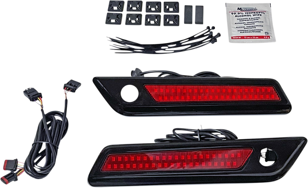 CUSTOM DYNAMICS Latch Light - Saddlebag - Dual Color - Red - Black CD-SBL-DC-RB