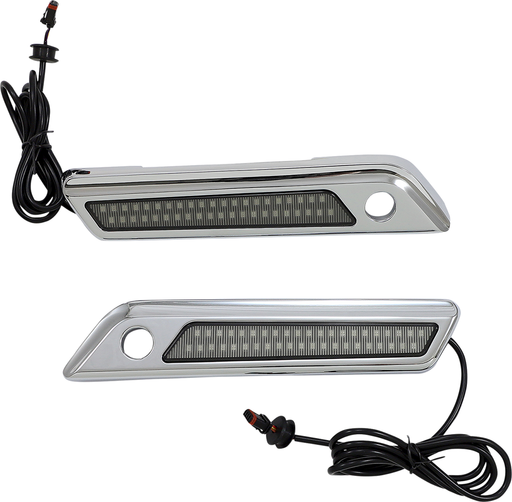 CUSTOM DYNAMICS Latch Light - Saddlebag - Dual Color - Smoke - Chrome CD-SBL-DC4-SC