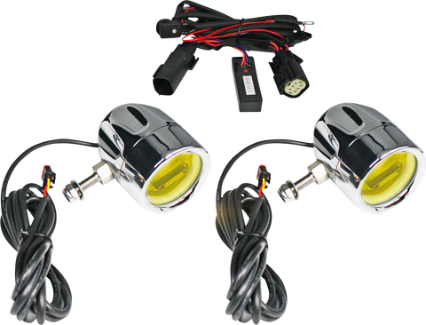CUSTOM DYNAMICS Fog Light - Chrome - Yellow Lens PB-FOG-BCM-YC