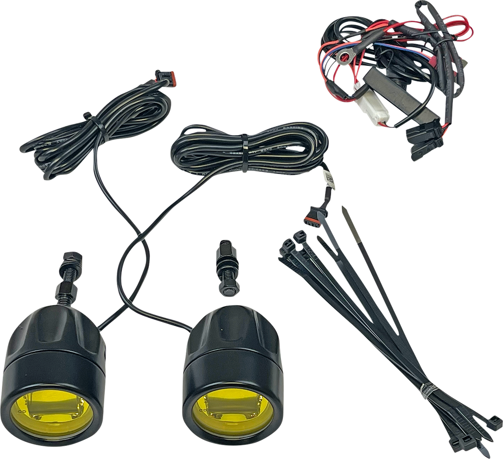 CUSTOM DYNAMICS Fog Light - Black - Yellow Lens - Universal PB-FOG-UNV-YB