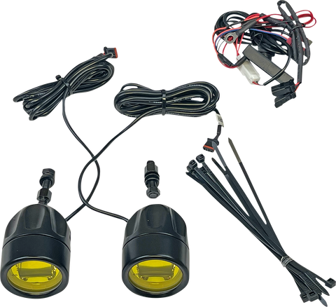 CUSTOM DYNAMICS Fog Light - Black - Yellow Lens - Universal PB-FOG-UNV-YB