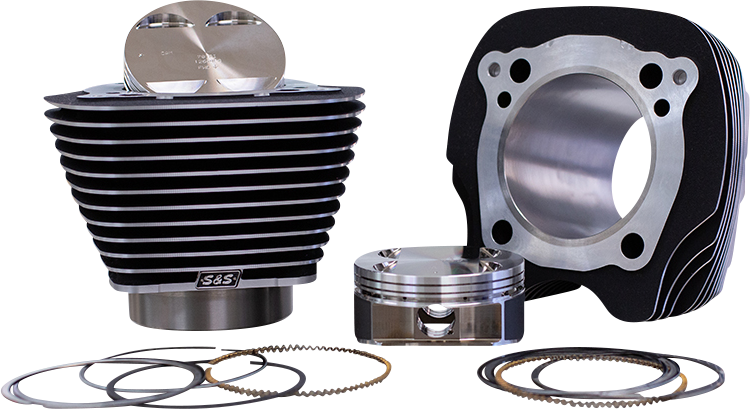 S&S CYCLE 136" Big Bore Cylinder Kit - Black/Highlighted Fins - M8 910-0848