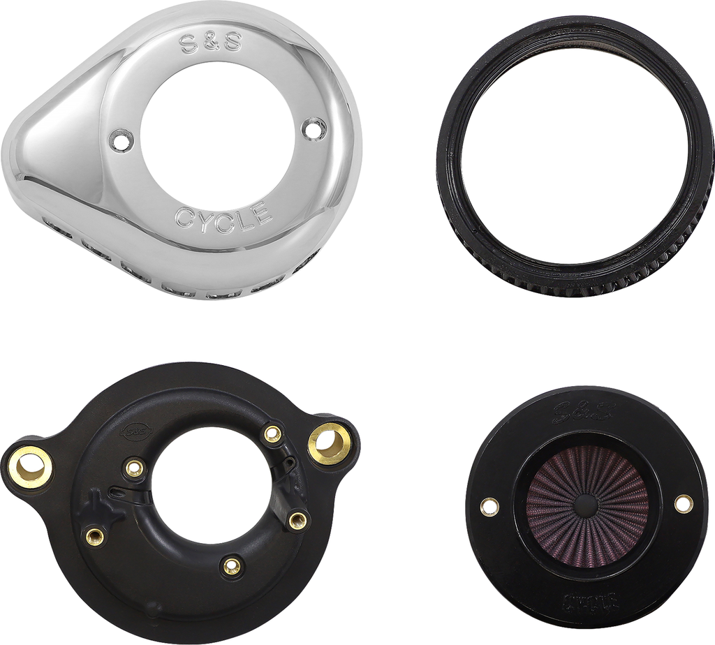 S&S CYCLE Air Stinger Stealth Air Cleaner Kit - Chrome 170-0717A