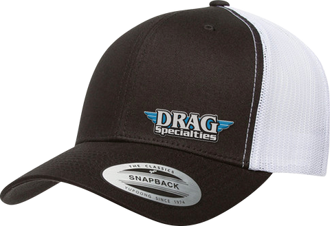 DRAG SPECIALTIES Drag Specialties Mesh Snapback Hat - Black/White NP22E-H709