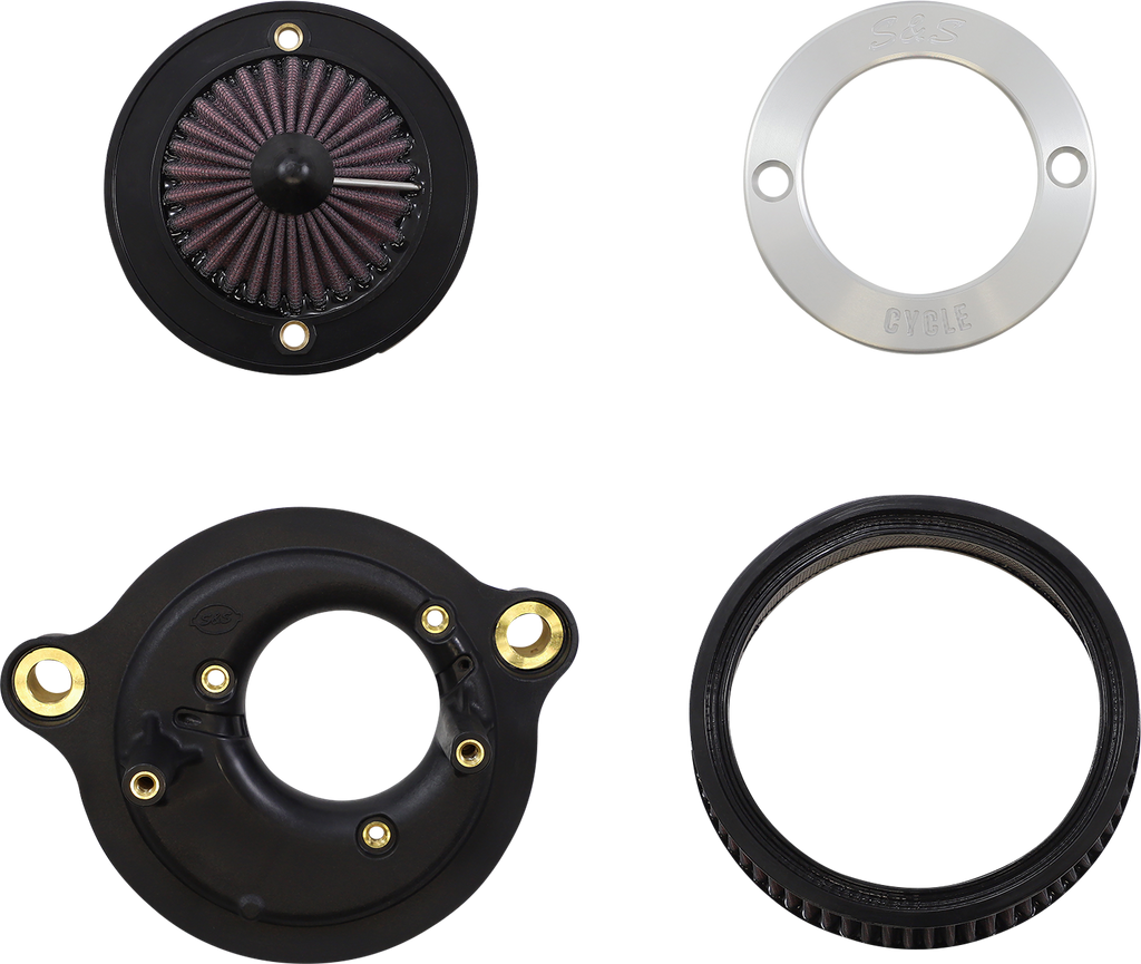 S&S CYCLE Air Stinger Stealth Air Cleaner Kit - Chrome Ring 170-0714A