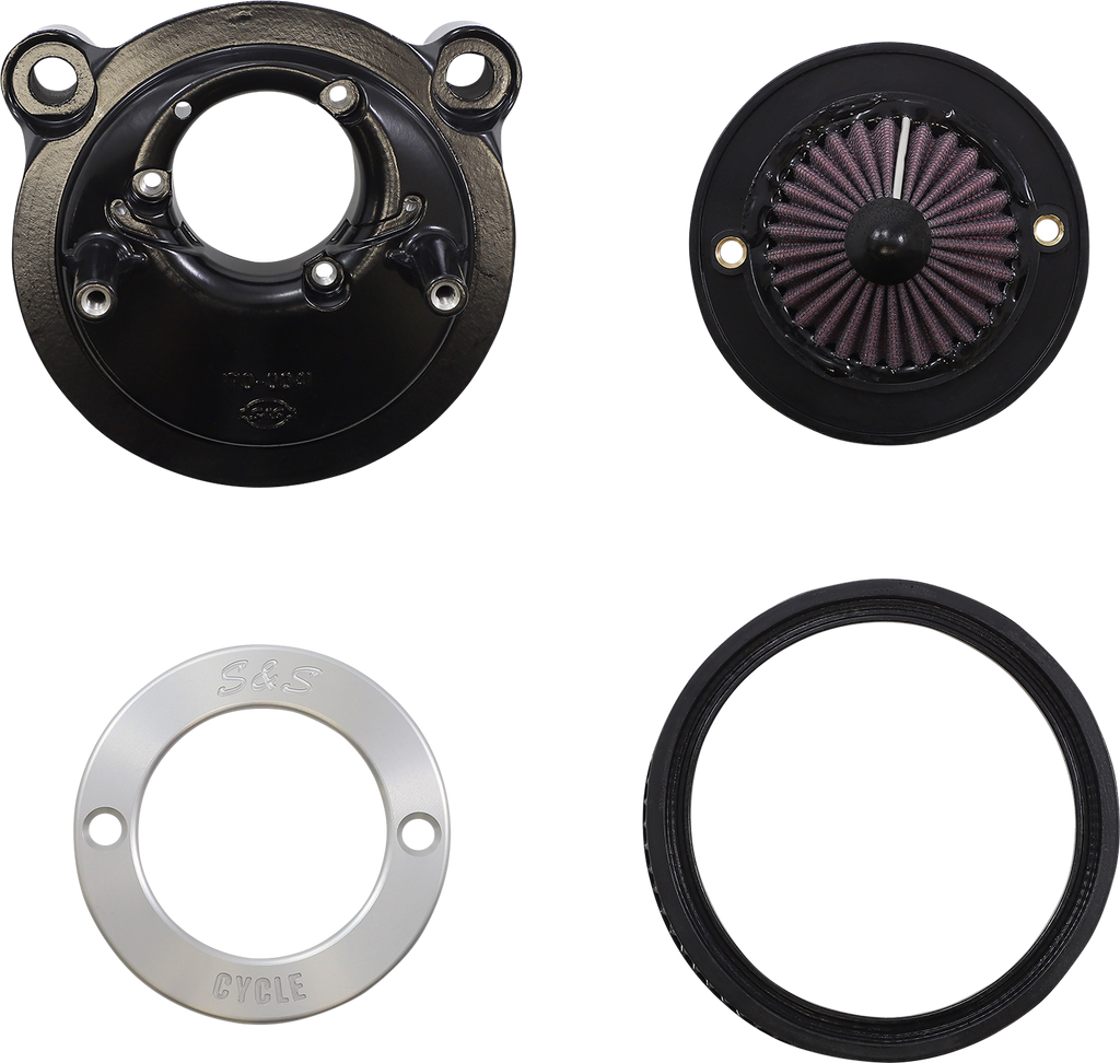 S&S CYCLE Air Stinger Stealth Air Cleaner Kit - Black Chrome Ring 170-0724A
