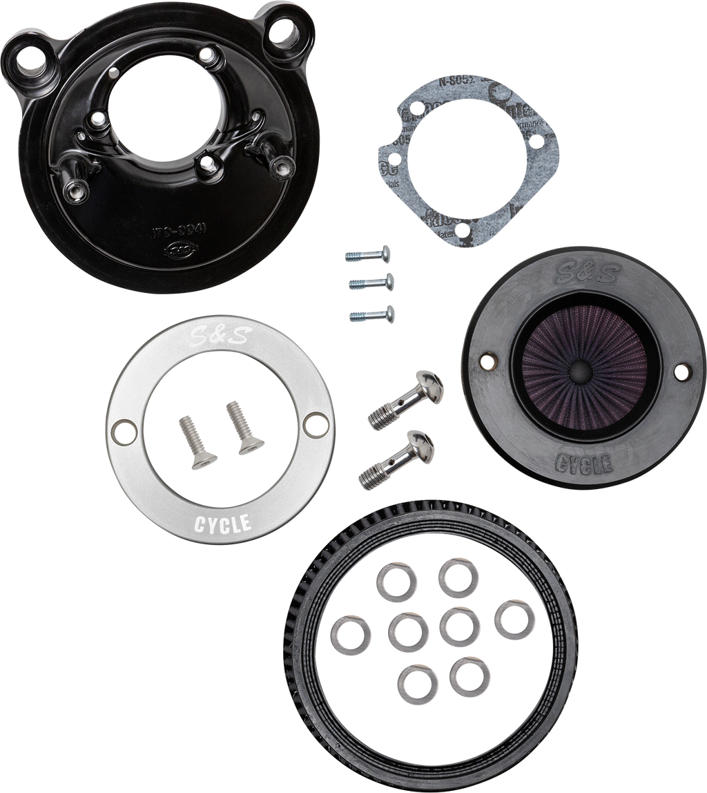 S&S CYCLE Air Stinger Stealth Air Cleaner Kit - Black Chrome Ring 170-0724A