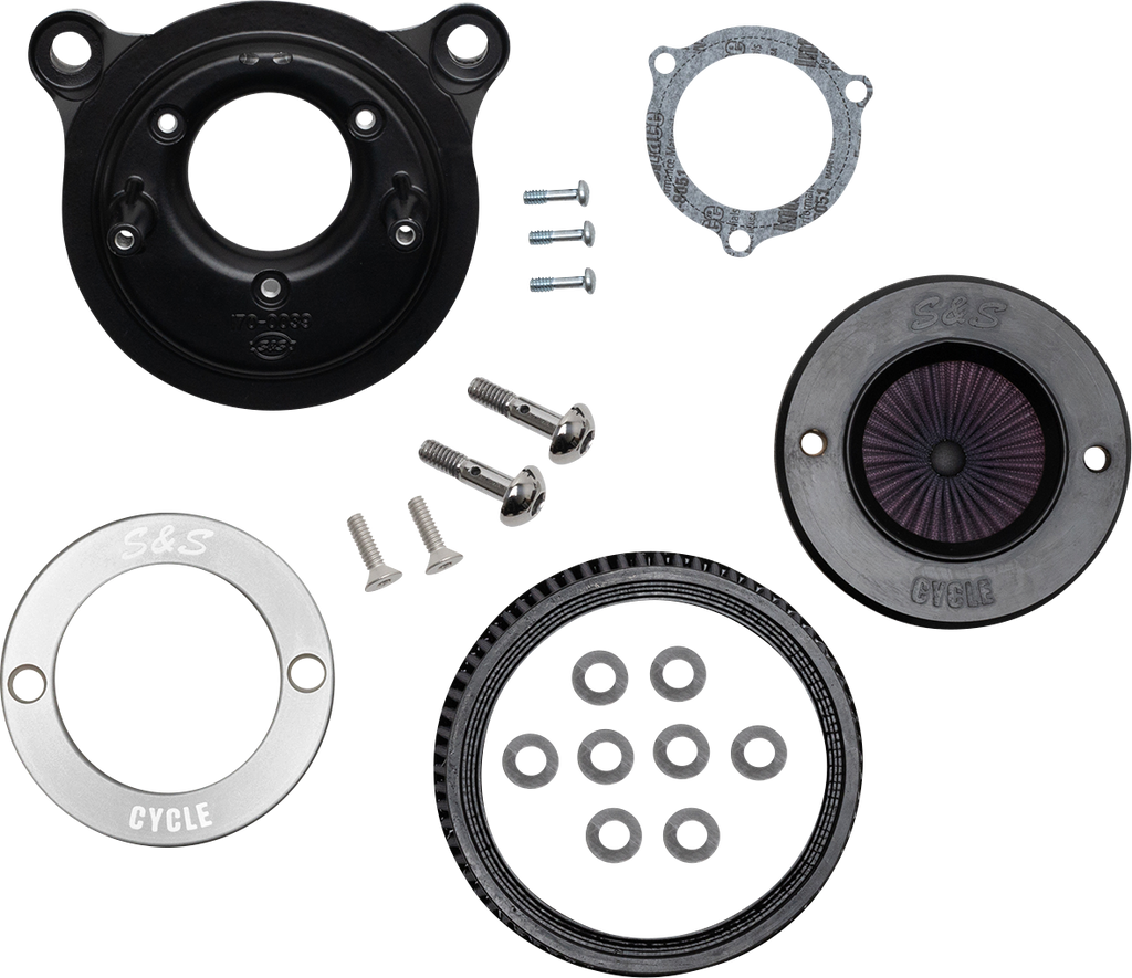 S&S CYCLE Air Stinger Stealth Air Cleaner Kit - Black Chrome Ring 170-0716A