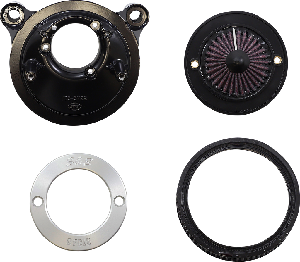 S&S CYCLE Air Stinger Stealth Air Cleaner Kit - Black Chrome Ring 170-0716A