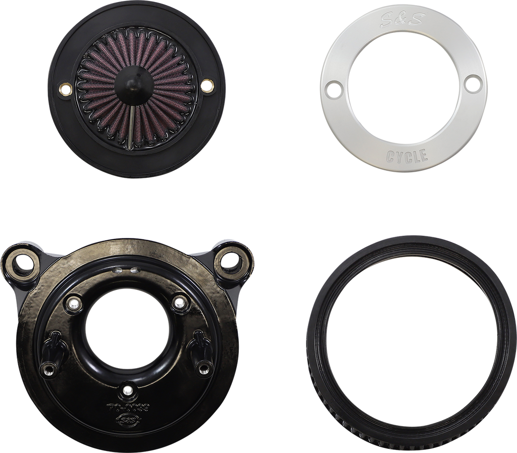 S&S CYCLE Air Stinger Stealth Air Cleaner Kit - Chrome Ring 170-0715A