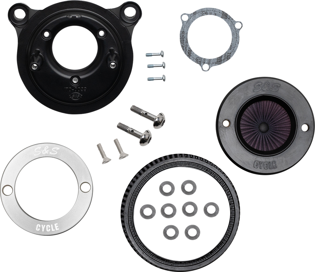 S&S CYCLE Air Stinger Stealth Air Cleaner Kit - Chrome Ring 170-0715A