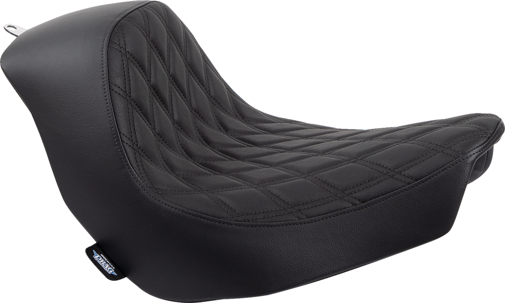 DRAG SPECIALTIES Solo Seat - Double Diamond - Black Stitching - FL/FX '18-'23 0802-1513