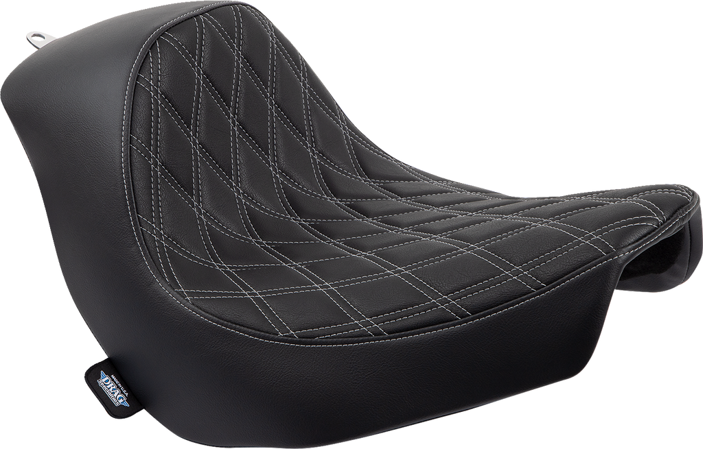 DRAG SPECIALTIES Solo Seat - Double Diamond - Silver Stitching - FL/FX '18-'23 0802-1514