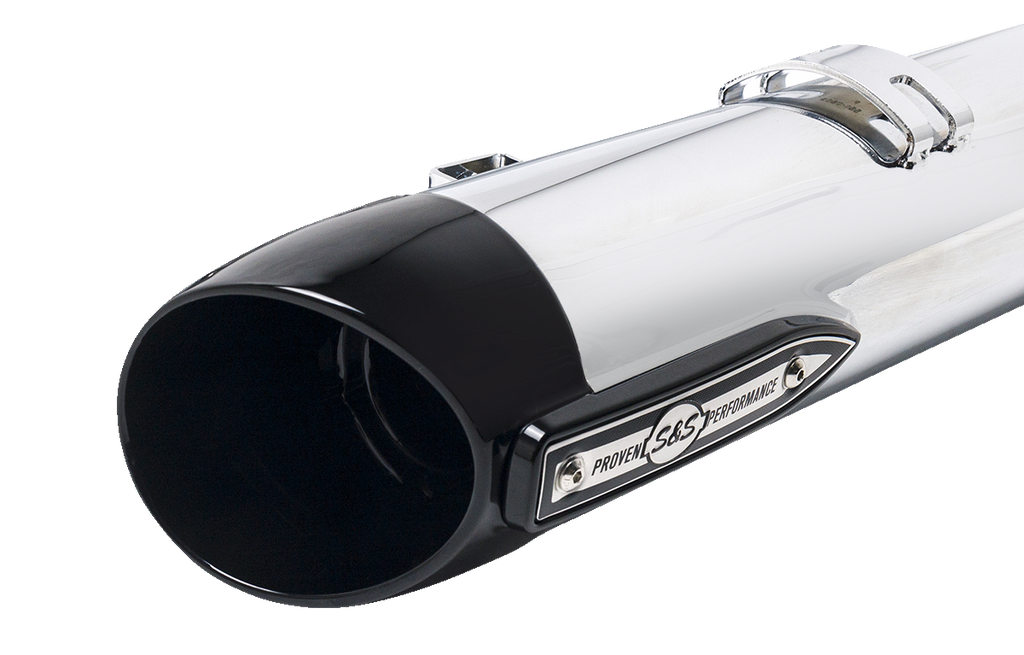 S&S CYCLE 4" Broadhead Slip-On Mufflers - Slash Cut - Chrome 550-1076