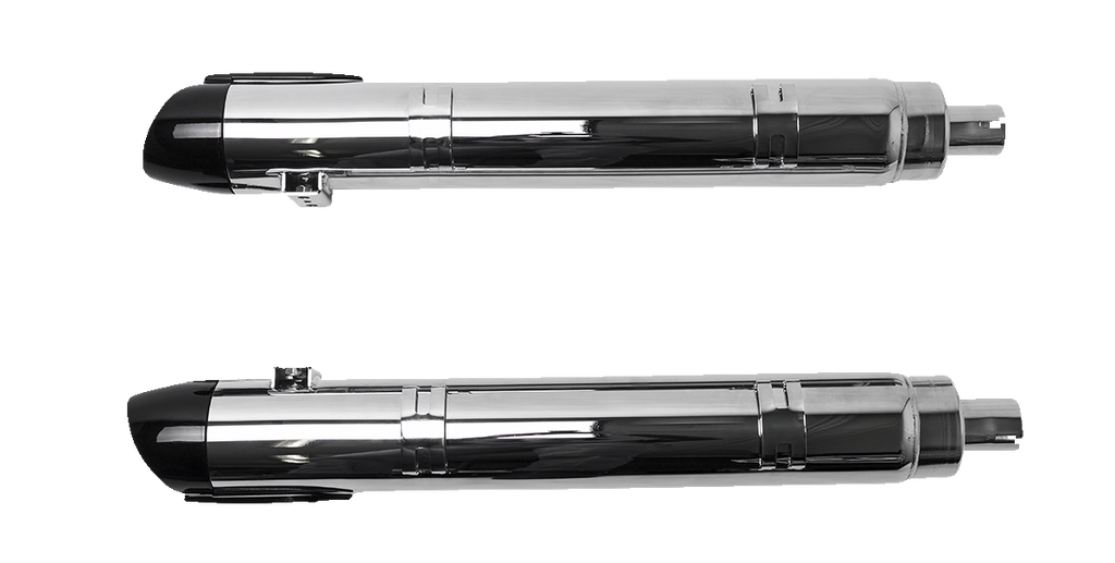 S&S CYCLE 4" Broadhead Slip-On Mufflers - Slash Cut - Chrome 550-1076