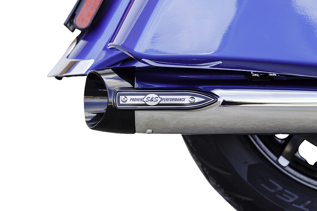 S&S CYCLE 4" Broadhead Slip-On Mufflers - Slash Cut - Chrome 550-1076