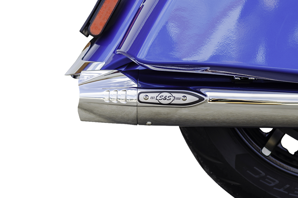 S&S CYCLE 4" Broadhead Slip-On Mufflers - Fishtail - Chrome 550-1077