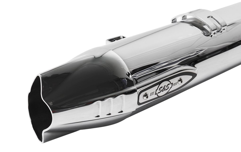 S&S CYCLE 4" Broadhead Slip-On Mufflers - Fishtail - Chrome 550-1077