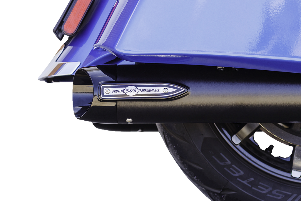 S&S CYCLE 4" Broadhead Slip-On Mufflers - Slash Cut - Black 550-1075