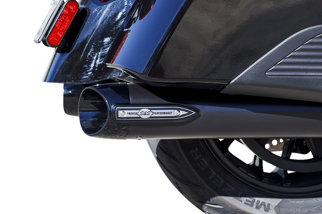 S&S CYCLE 4" Broadhead Slip-On Mufflers - Slash Cut - Black 550-1075