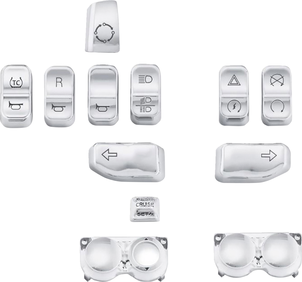 DRAG SPECIALTIES Switch Caps - Chrome H18-0356CO-C
