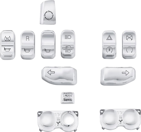 DRAG SPECIALTIES Switch Caps - Chrome H18-0356CO-C