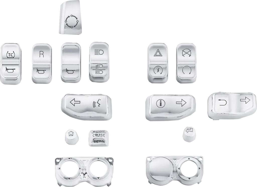 DRAG SPECIALTIES Switch Caps - Chrome H18-0357CO-C