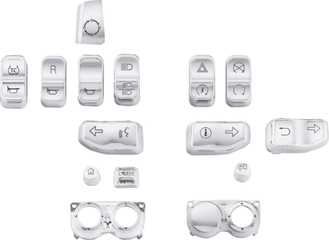 DRAG SPECIALTIES Switch Caps - Chrome H18-0357CO-C