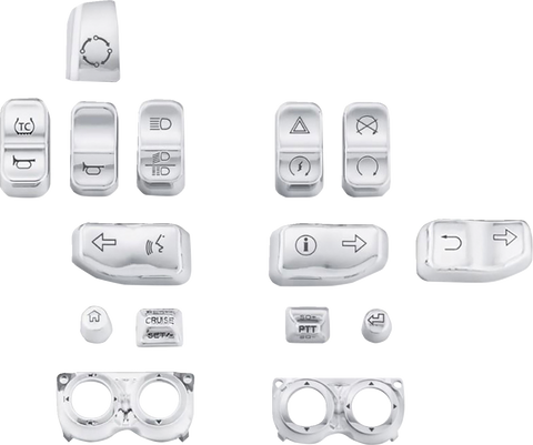 DRAG SPECIALTIES Switch Caps - Chrome H18-0358CO-C