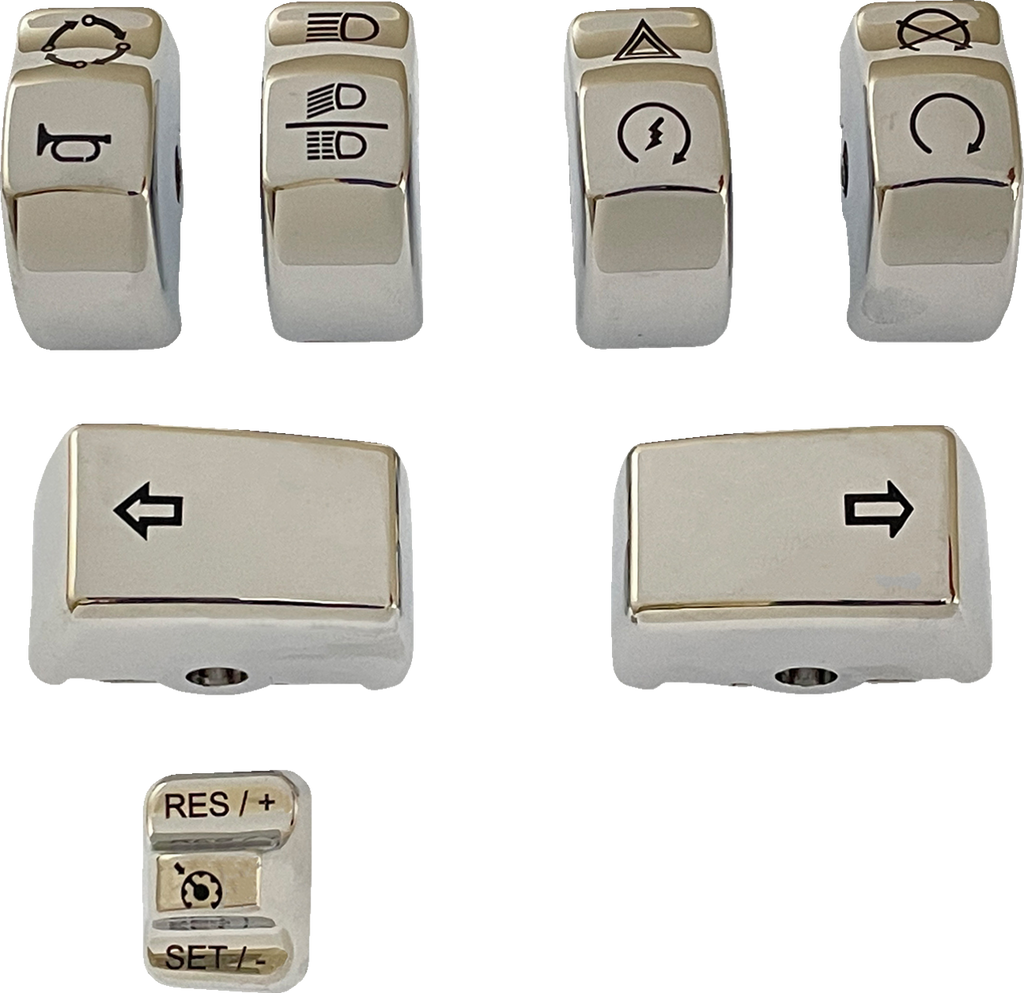DRAG SPECIALTIES Switch Caps - Chrome H18-0359CO-C