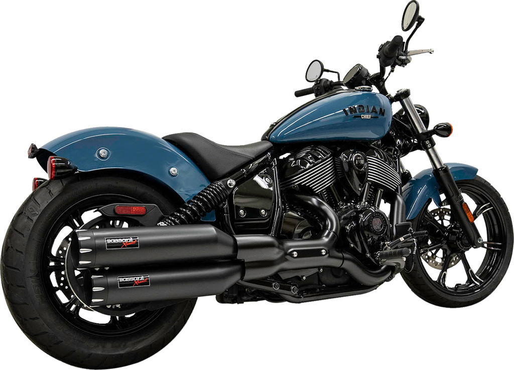 BASSANI XHAUST 4" Slip-On Mufflers - Black 8CH17B