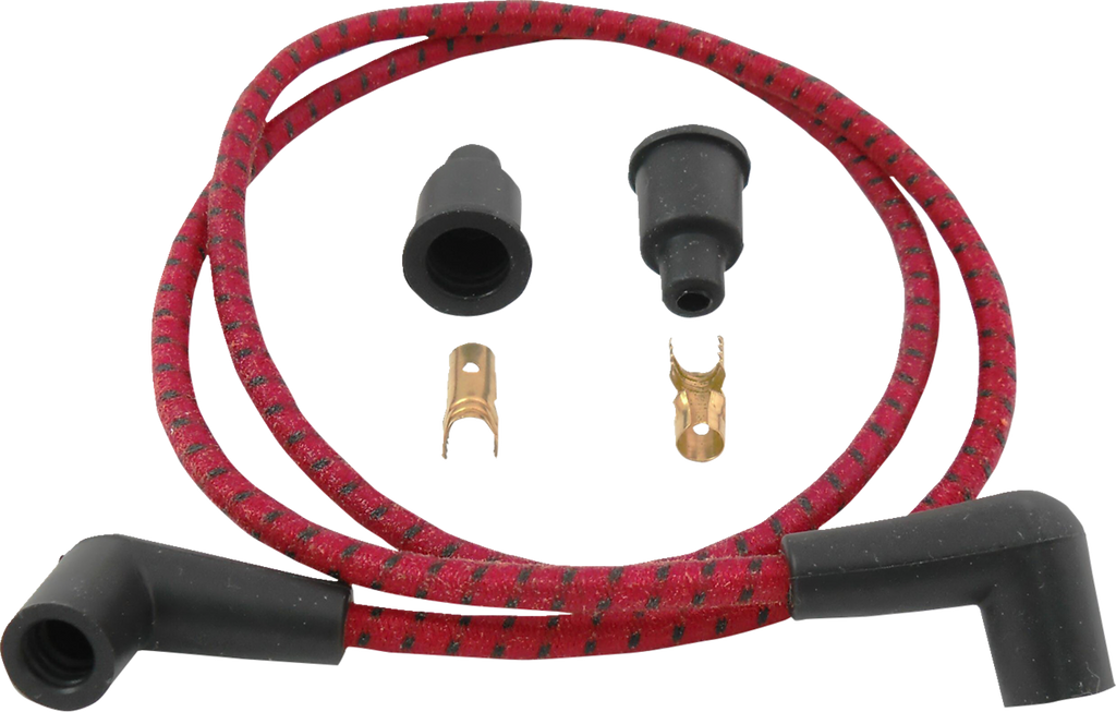 DRAG SPECIALTIES Plug Wires - Braided - Red/Black 40175
