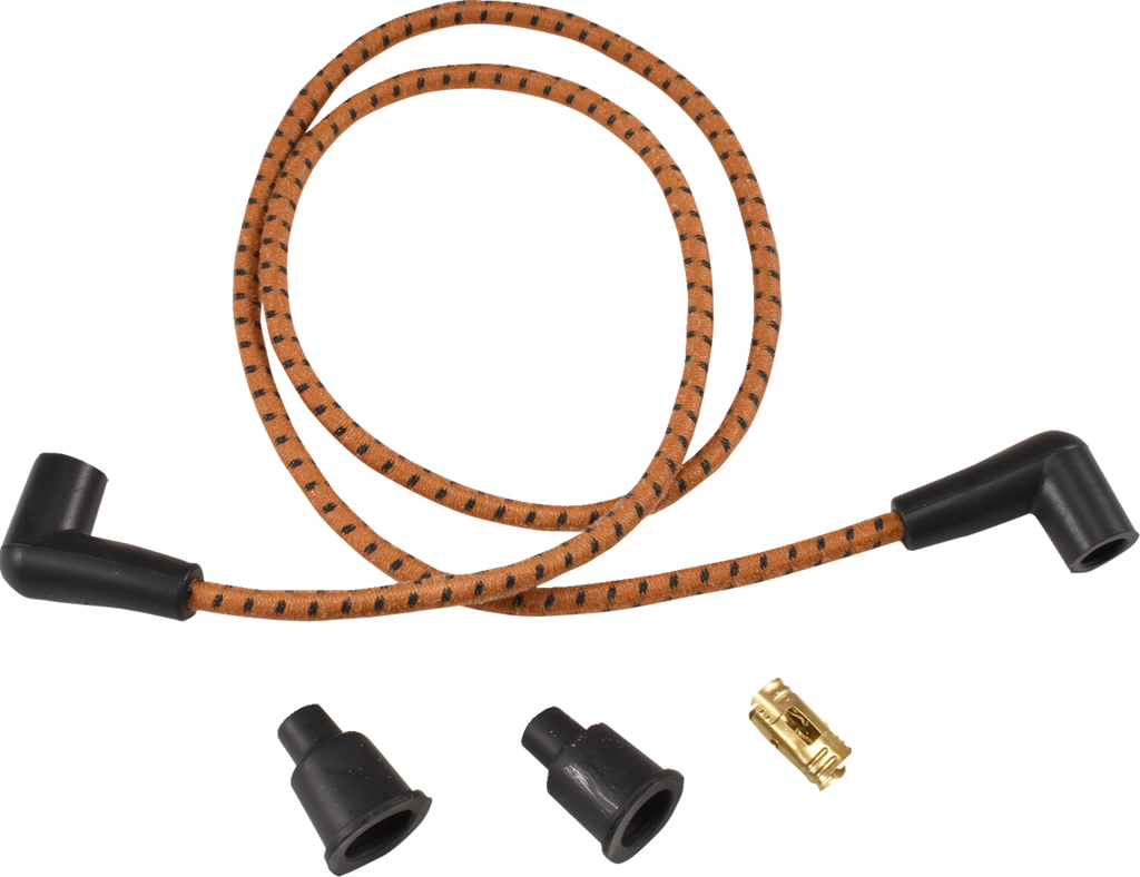 DRAG SPECIALTIES Plug Wires - Braided - Brown/Black 40174