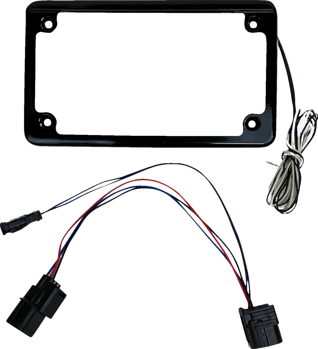 CUSTOM DYNAMICS License Plate Frame - LED - w/ Tag Light - Black - SXS CD-LPF-TA
