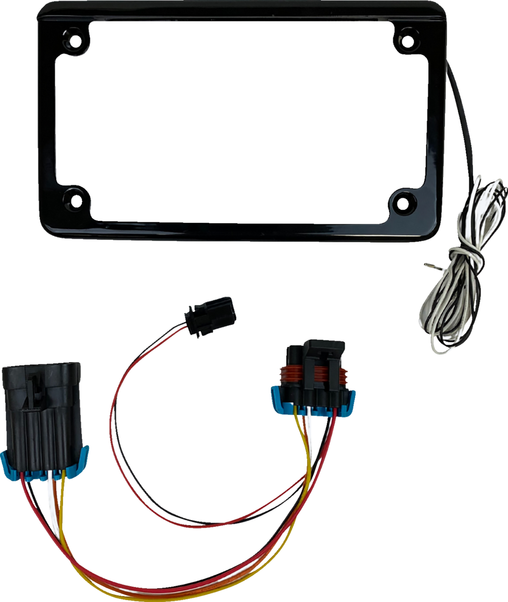 CUSTOM DYNAMICS License Plate Frame - LED - w/ Tag Light - Black - SXS CD-LPF-RZR2