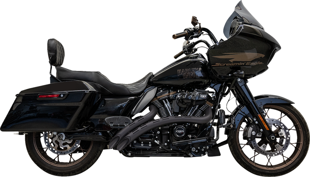 BASSANI XHAUST Radial Exhaust System with Slotted Heat Shields - Black 1F22FB