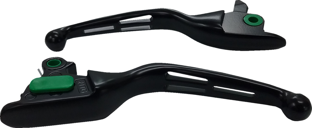 DRAG SPECIALTIES Levers - Slotted - Black H07-0607MB