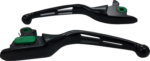 DRAG SPECIALTIES Levers - Slotted - Black H07-0607MB