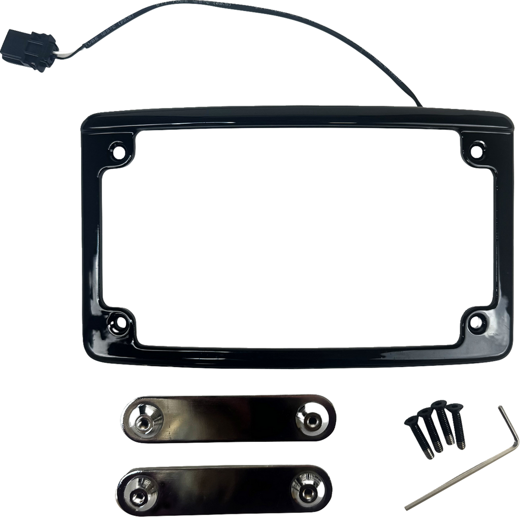 CUSTOM DYNAMICS Lighted License Plate Frame - Black LPF-RAD-23CVO-B