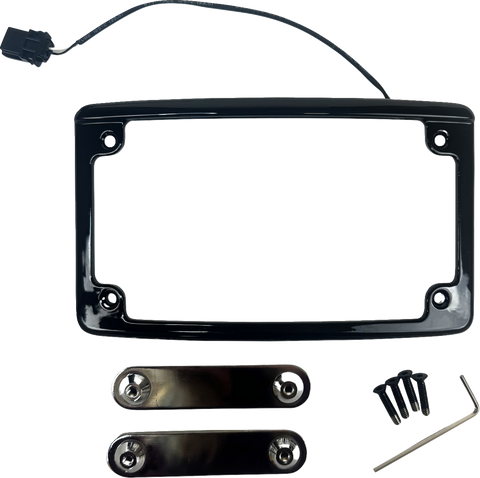 CUSTOM DYNAMICS Lighted License Plate Frame - Black LPF-RAD-23CVO-B