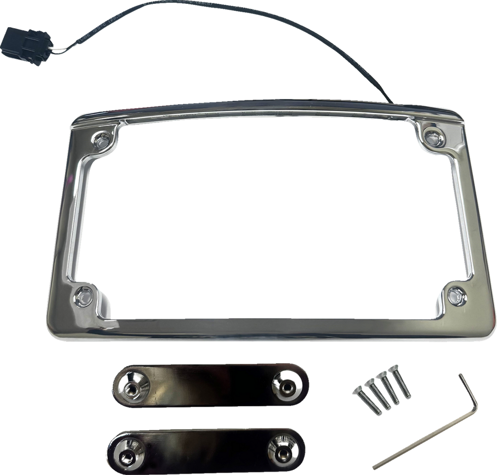 CUSTOM DYNAMICS Lighted License Plate Frame - Chrome LPF-RAD-23CVO-C
