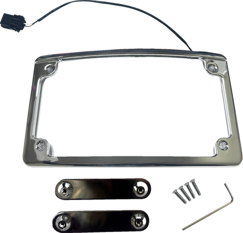 CUSTOM DYNAMICS Lighted License Plate Frame - Chrome LPF-RAD-23CVO-C