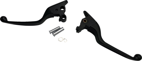 DRAG SPECIALTIES Lever Set - Narrow - Black H07-0593NMB
